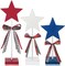 3 Pcs 4th of July Stars Tabletop Decoration Patriotic Centerpieces Wooden Standing Star Block